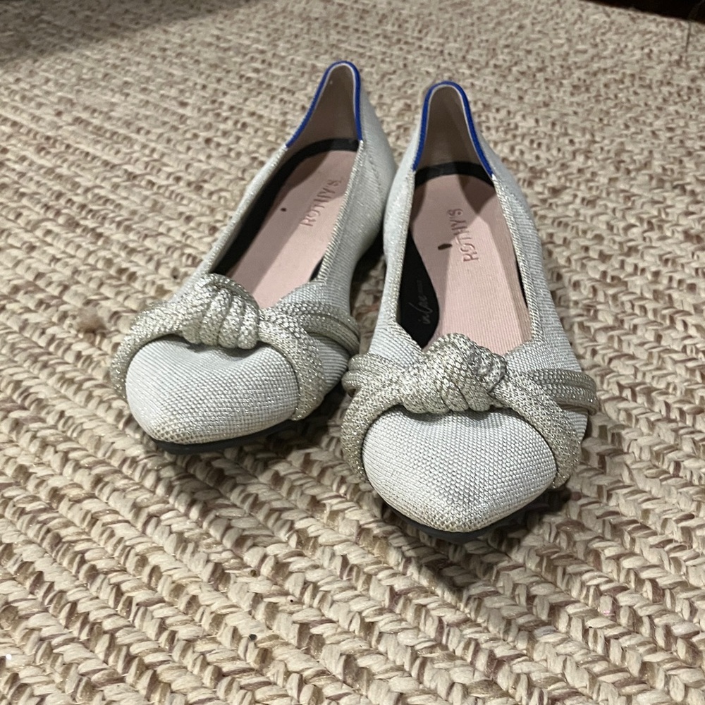 Rothy’s Silver Flats with Knot Detail